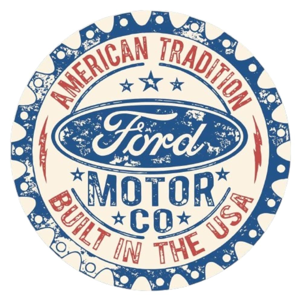 Built in USA - Ford Aluminum Sign - Nostalgic Vintage Metal Wall Decor - Made in USA