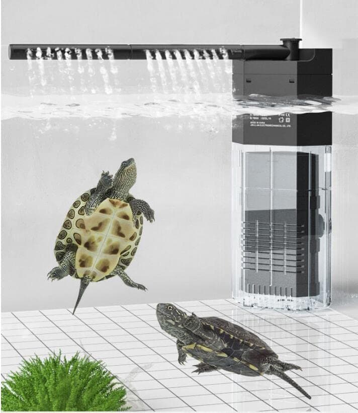 LONDAFISH Quiet Multi-Function Built-in Fish Tank Aquarium 3-Stage Filter with Water Pump,Mute Turtle Filter Water Submersible Filter For Turtle Tank Aquarium Filtration