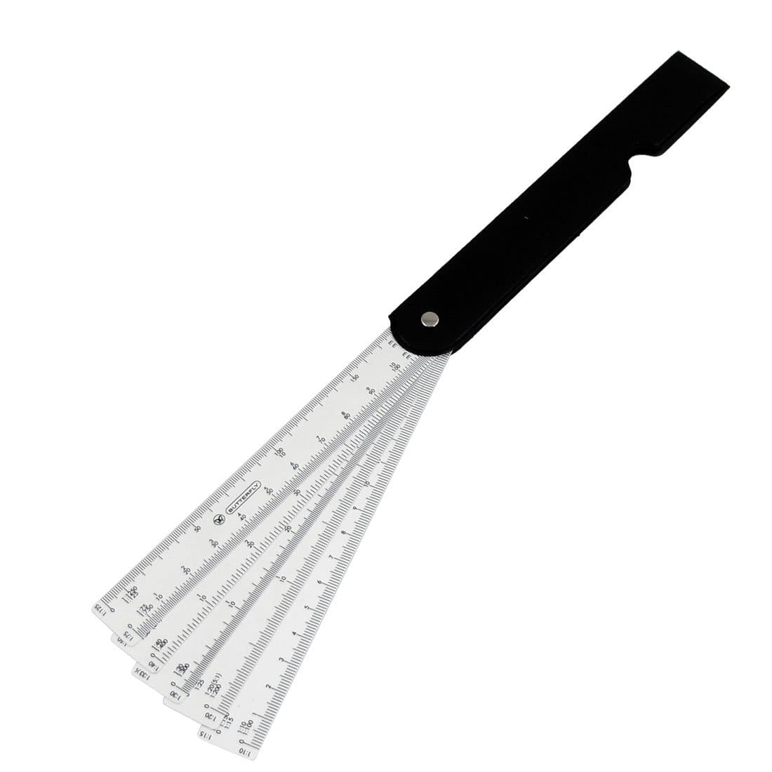uxcell Drafting Fan Scale Ruler Plastic Foldable Architect Engineering Scale Ruler 7.7 Inch Long Measuring Scale Ruler