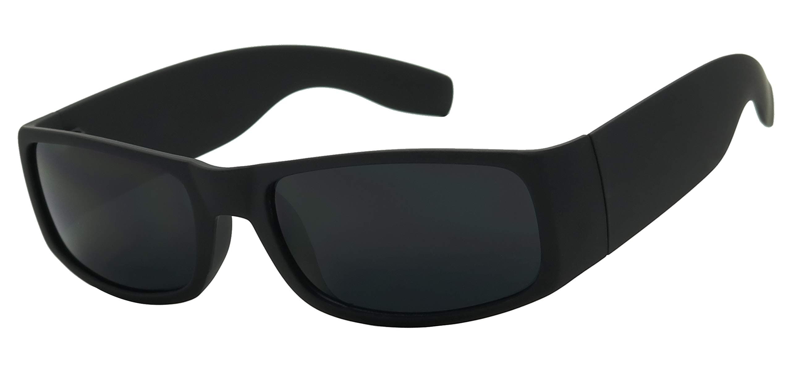 - Super Flat Top Hardcore Cholo OG Gangster Dark Black Matte Frame Rectangular Bulky Square Sunglasses