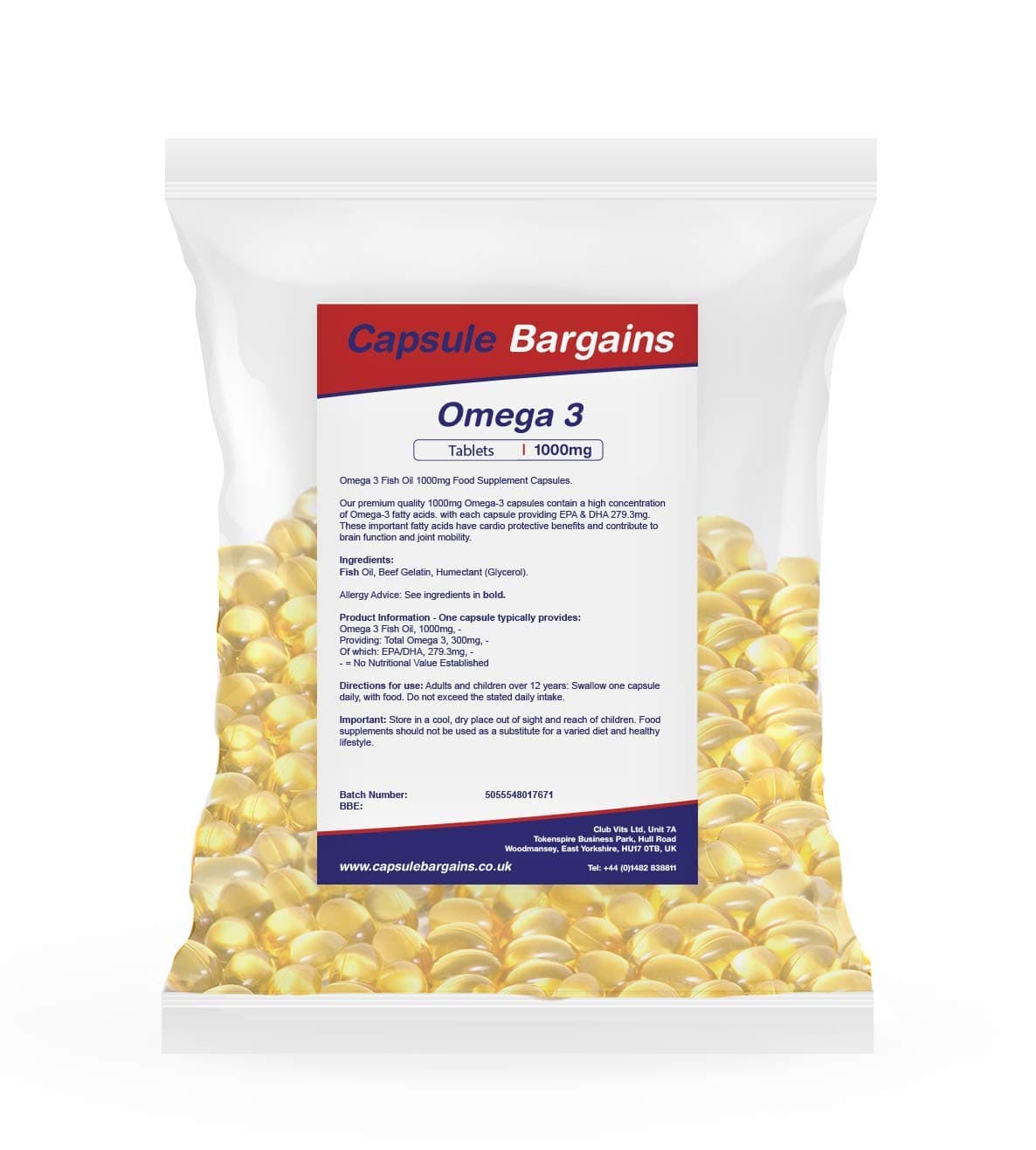 Tablet Bargains Omega-3 Fish Oil 1000mg - 90 Capsules