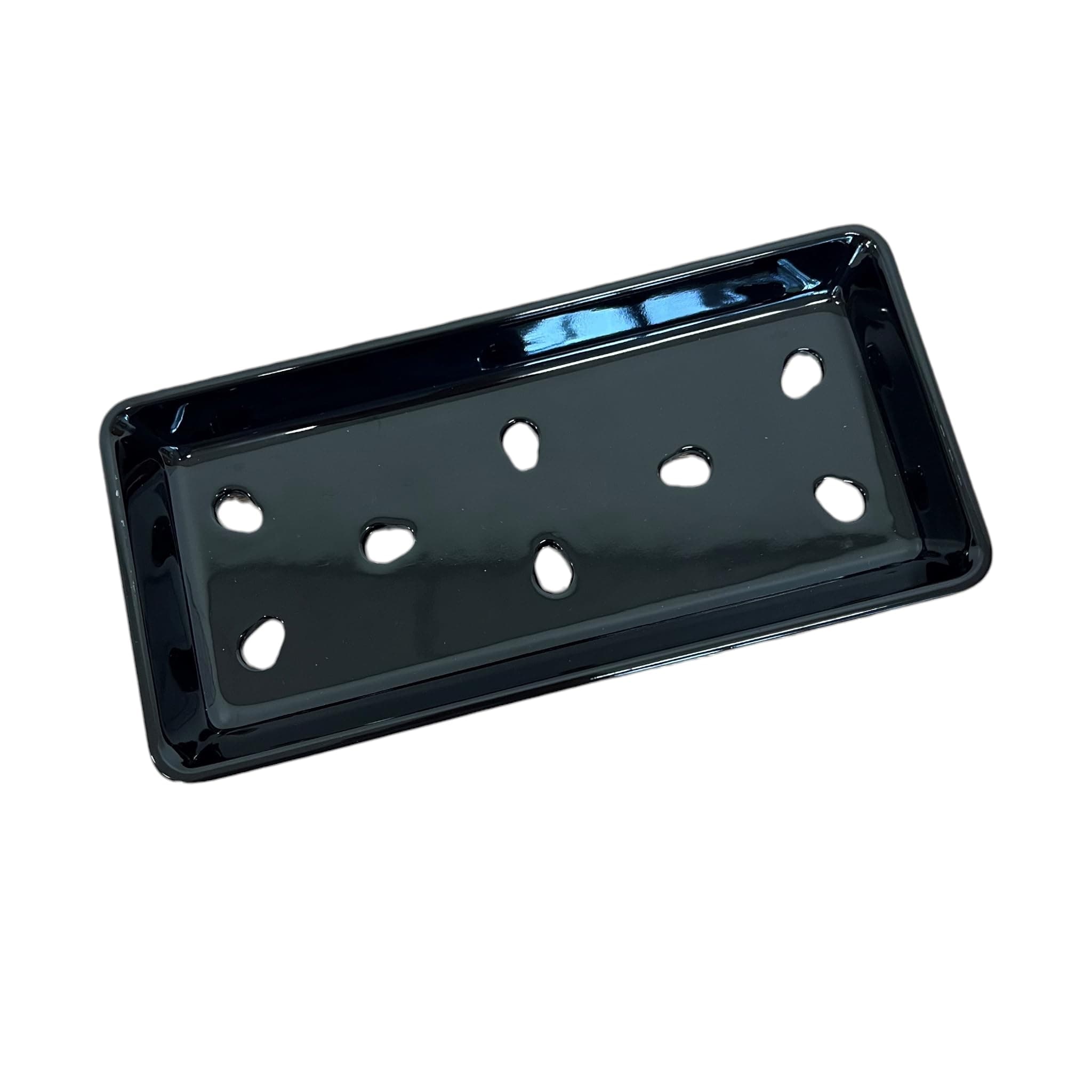 Japanese Sushi Restaurant Melamineware Neta Zara Sushi Sashimi Chef Serving Plate With Drip Holes Sushi Case Refrigeration Raw Food Preparation And Storage Restaurant Pack of 4 (Black, 8"L x 4"W)