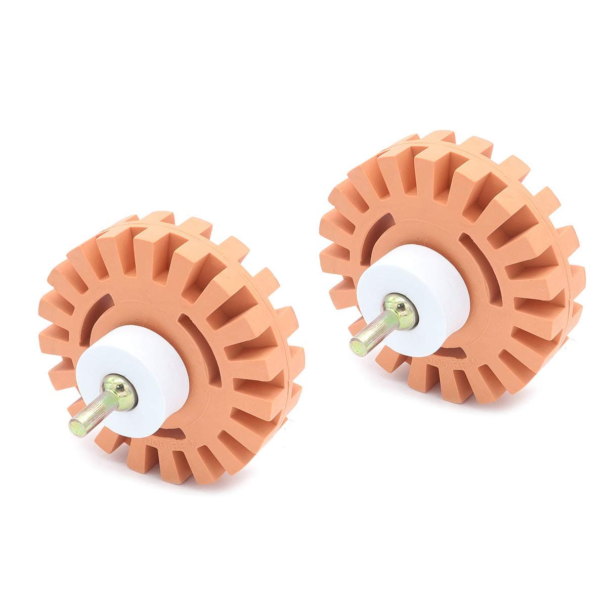 Set of 2 NUZAMAS 4 Inch 25mm Rubber Eraser Wheels, Drill Adapters, Cars, Boats Decal Remover, Removing Pinstripes, Stickers, Adhesive Vinyl Decals Tool