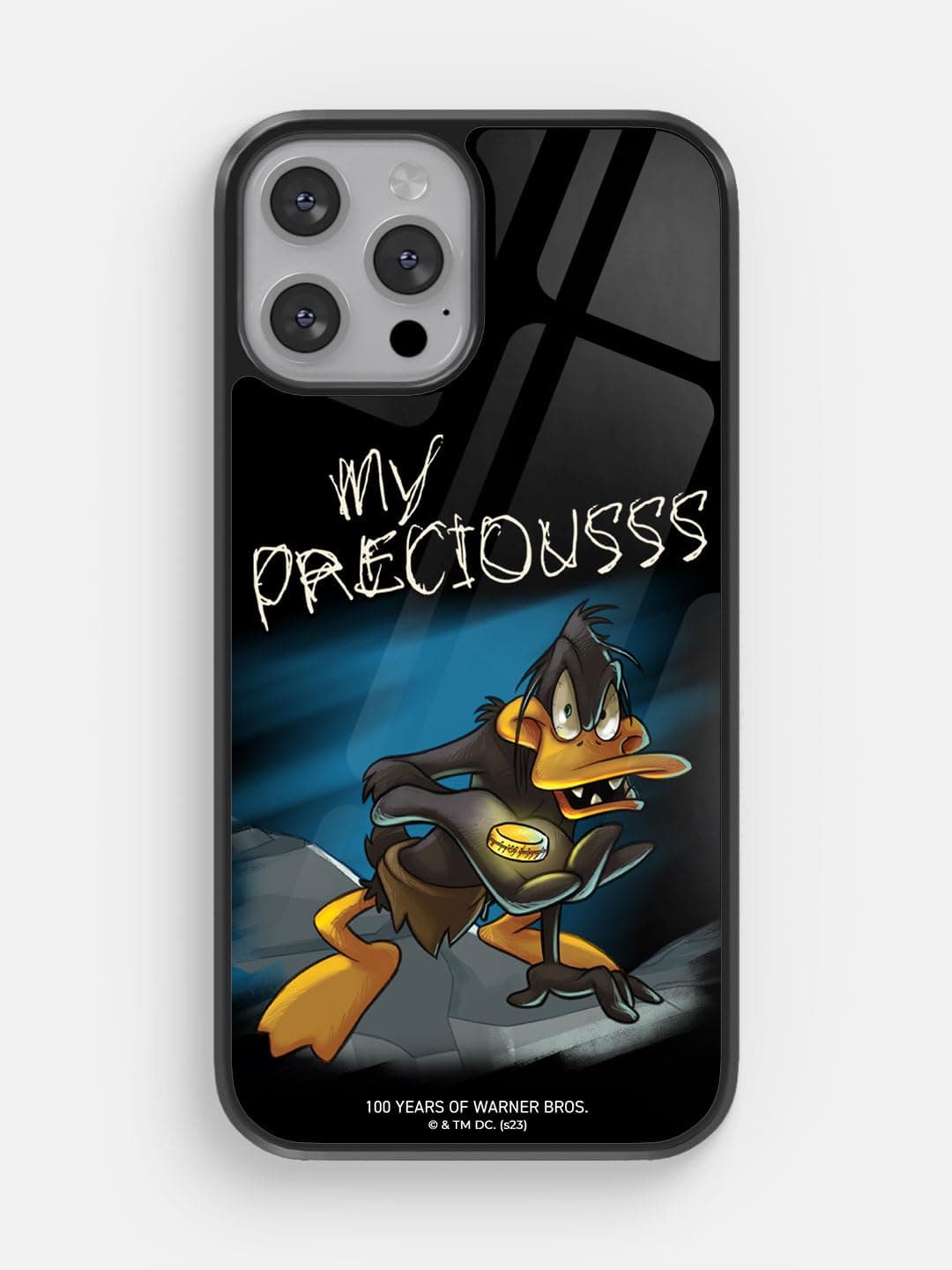 Macmerise Daffy Duck Gollum Glass Back Cover Case Compatible with iPhone 13 Pro | 9H Tempered Glass Back, Soft Shock-Absorbing Rubberized Sides, HD Print, All Sides & Camera Protection, Slim Cover