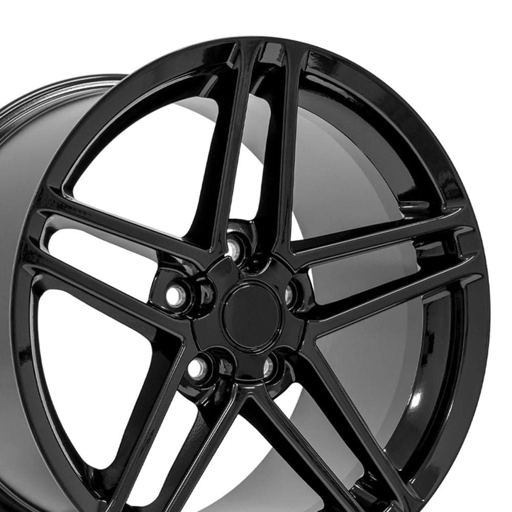 OE Wheels CV07A 18 Inch Rim Fits Corvette C6 Z06 Style 5x120.65 18x10.5 Gloss Black - Hollander 5342 (1)