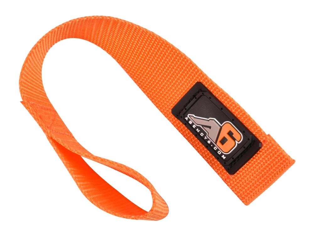 Agency 6 Winch Hook Pull Strap - Orange - 1.5 INCH Wide - Heavy Duty - Made in The U.S.A