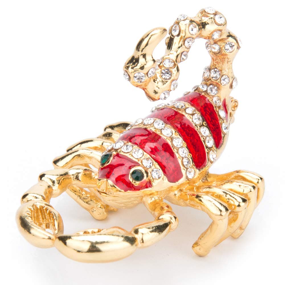 Furuida Scorpion Trinket Boxes Hinged Enameled Jewelry Box Animal Figurine Or...
