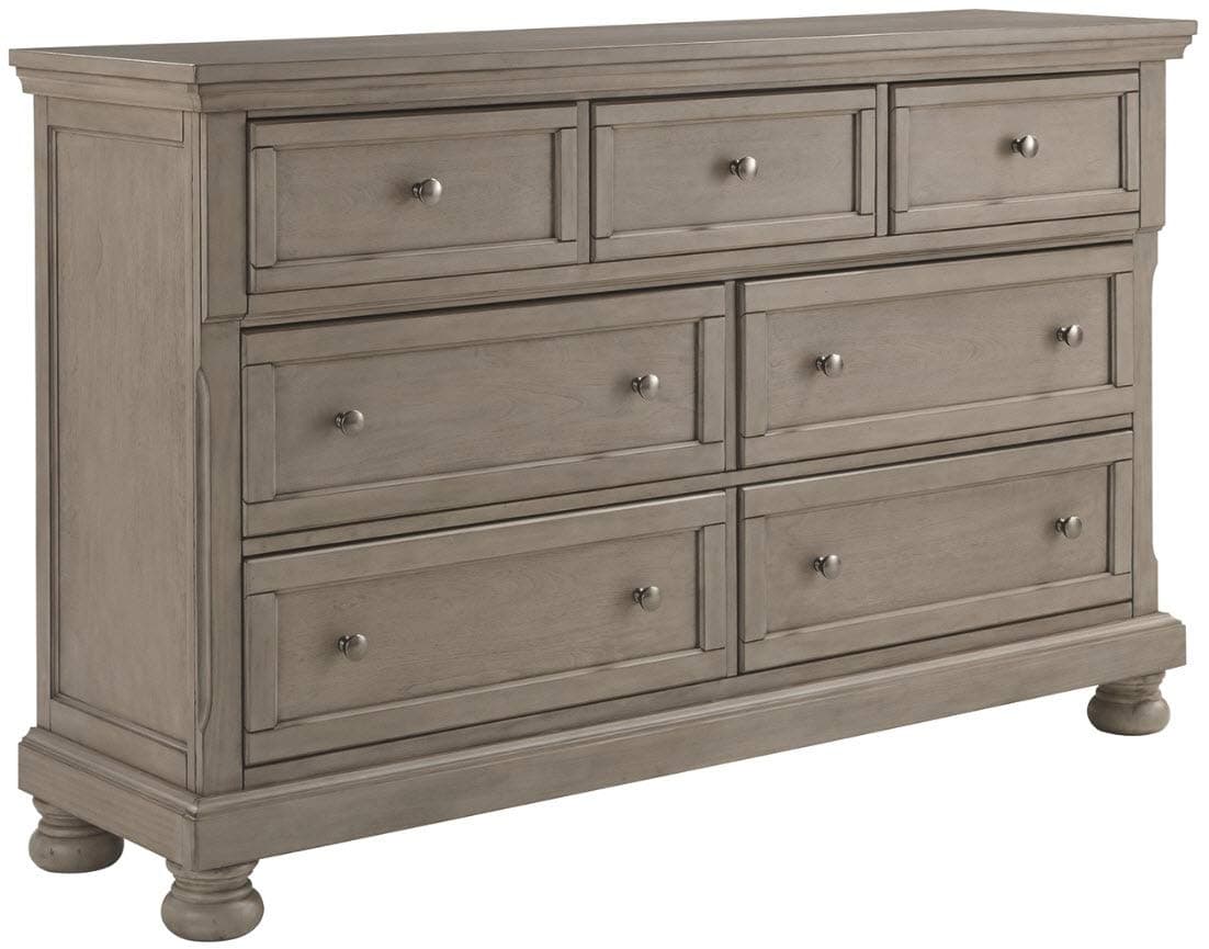 Lettner Modern Traditional 7 Drawer Dresser, Light Gray