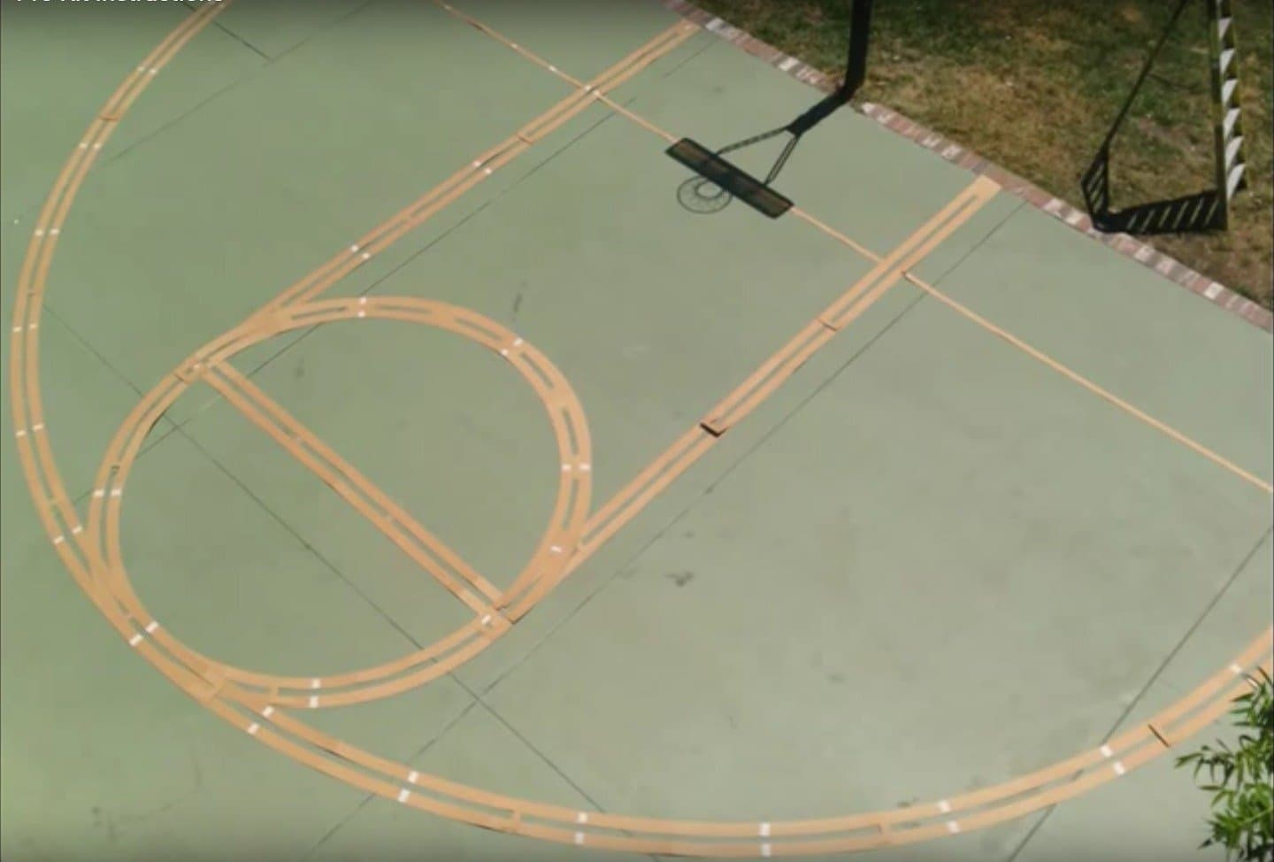 Ronan SportsPro Kit Highschool Basketball Line Stencil Kit | Includes White Paint | Continuous Line Design | Made in USA