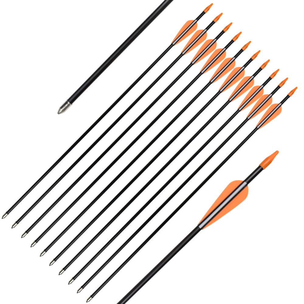Fiberglass Practice Arrows Archery 24 26 28 30Inch Target Shooting Safetyglass Recurve Bows Suitable for Youth Children Woman Beginner