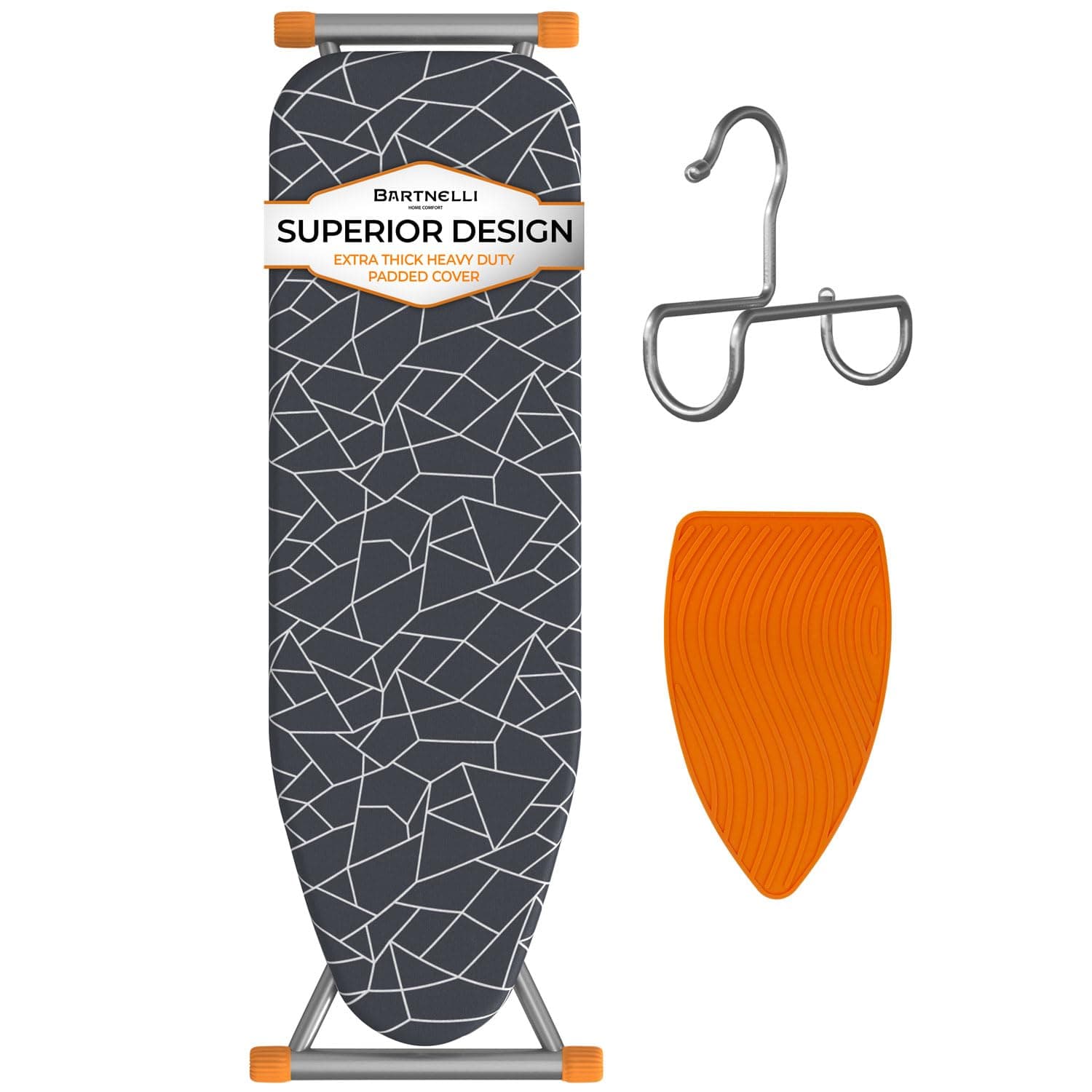 Ironing Board | Space-Saving and Ultimate Iron Board Experience 13x43 | Reinforced Steel Legs, Adjustable Height, 4-Layer Padding, Patent Folding System (BIBT-2110)