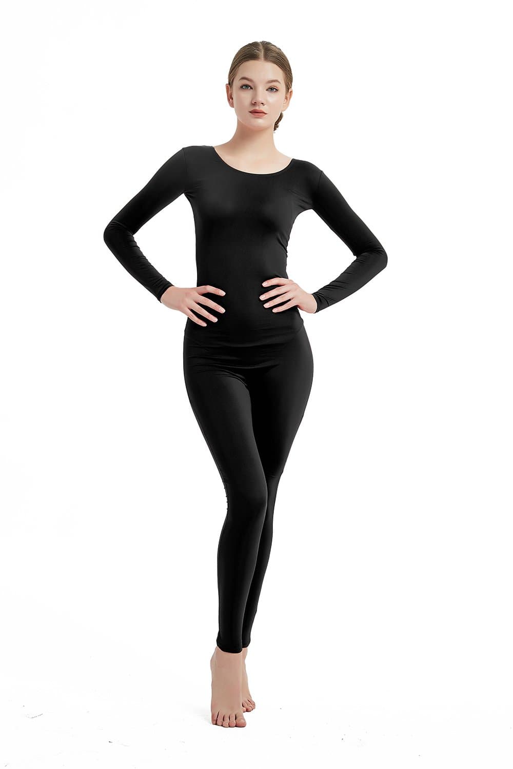 Womens Long Sleeve One Piece Jumpsuit Spandex Zentai Unitard