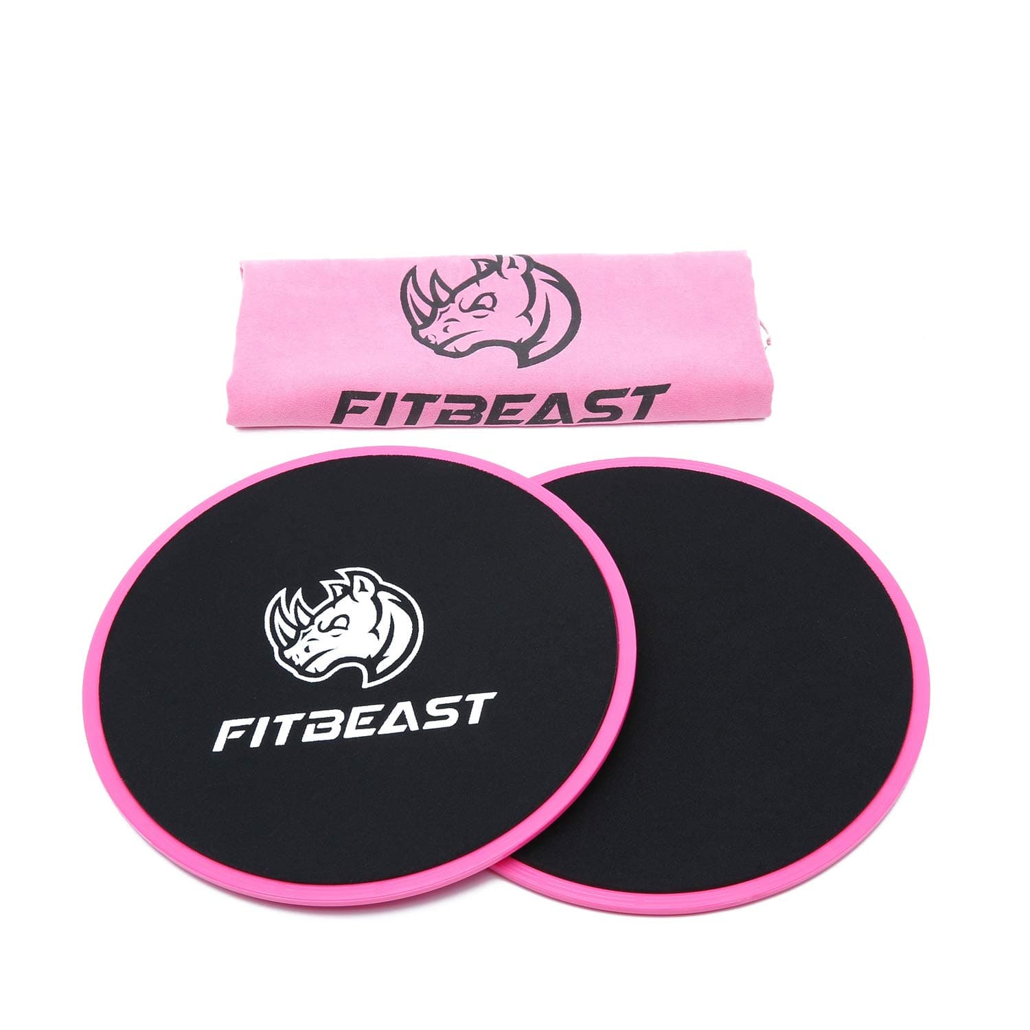 FitBeast Core Exercise Sliders 2 Dual Sided Gliding Discs Core Sliders for Carpet and Hard Floors. Core Sliders for Abdominal Exercise, Full Body Workout, CrossFit At Home&Gym (Pink)