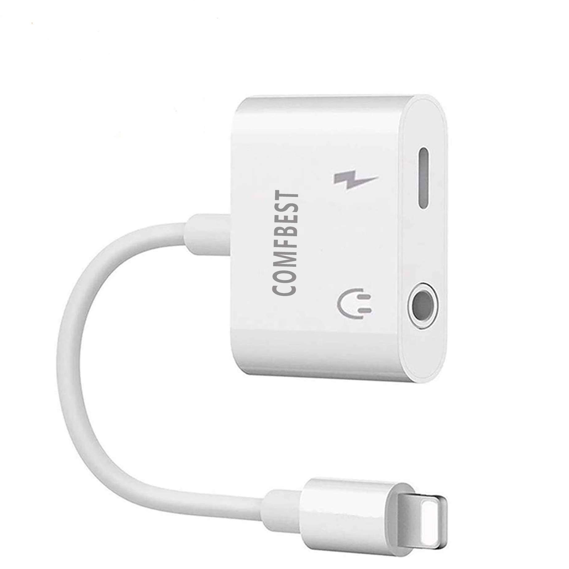 Earphone 3.5mm Jack Adapter for iPhone Xs/Xs Max/XR/ 8/8 Plus / 7/7 Plus for iPhone Dongle Aux 2 in 1 Earphone Splitter Adaptor Charger Cables & Audio Connector Support iOS 12