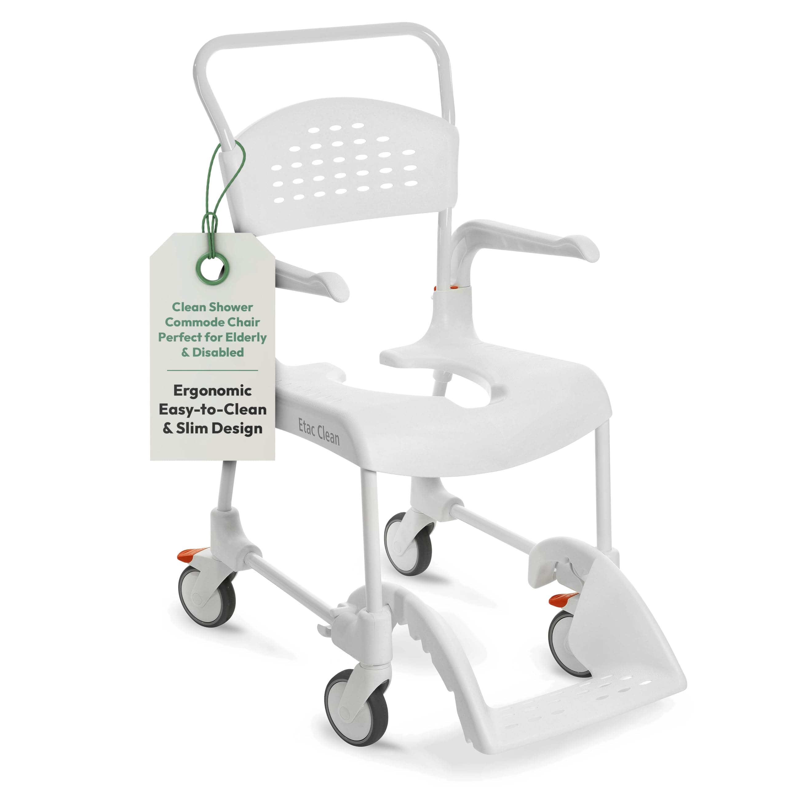 Etac Clean Shower Commode Chair for Elderly & Disabled – Shower Chair with Wh...