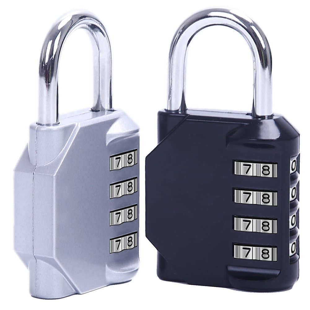 Resettable Padlock, Dekool 4-Digital Combination Padlocks with High Security Lock for School Gym Locker, Suitcases, Travel Bags, Toolbox, Fence, Cabinet, Storage, Chains and More (2 Pack)