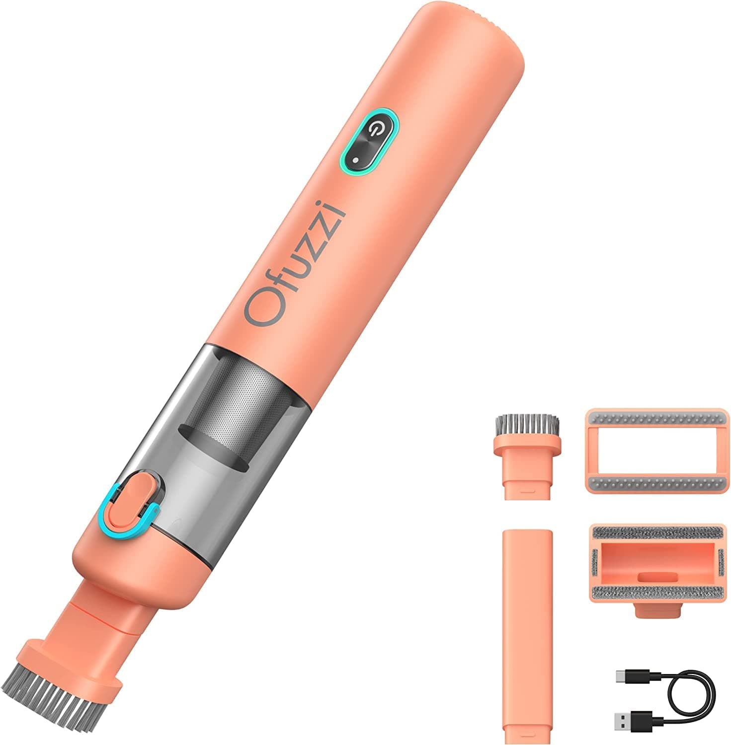 Ofuzzi Day - H8 Apex Cordless Handheld Vacuum Cleaner, 30AW Powerful Suction, 1.2lbs Lightweight, 120ml Dust Cup, Dual Filtration, 30 Mins Runtime, Mini Vacuum for Pet, Home, Narrow Spaces(Orange)