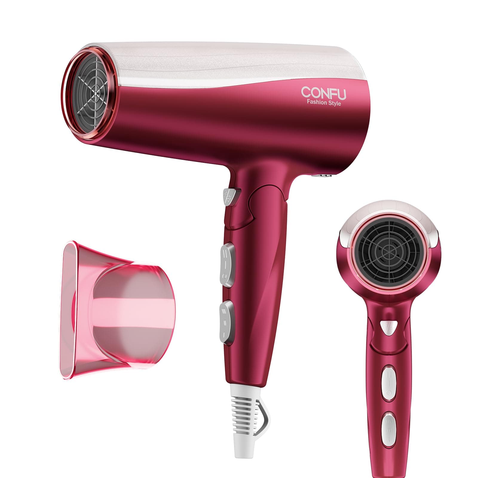 Professional 1875W Hair Dryer, Foldable Blow Dryers Ceramic Tourmaline Hair Dryer, Fast Drying Hairdryer with Concentrator, 2 Speed and 3 Heat Setting for Curly and Straight Hair
