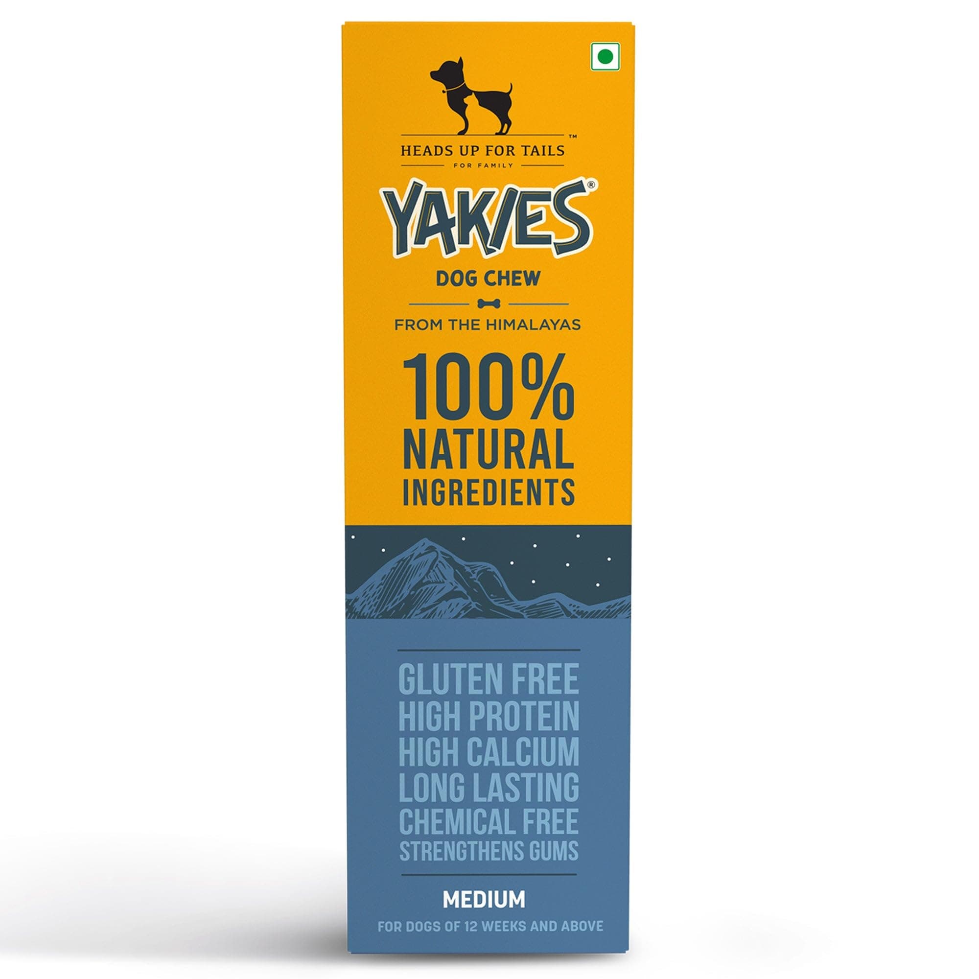 All Life Stages Huft Yakies Organic Dog Cheese Chew Bone(Medium 3 Pcs)