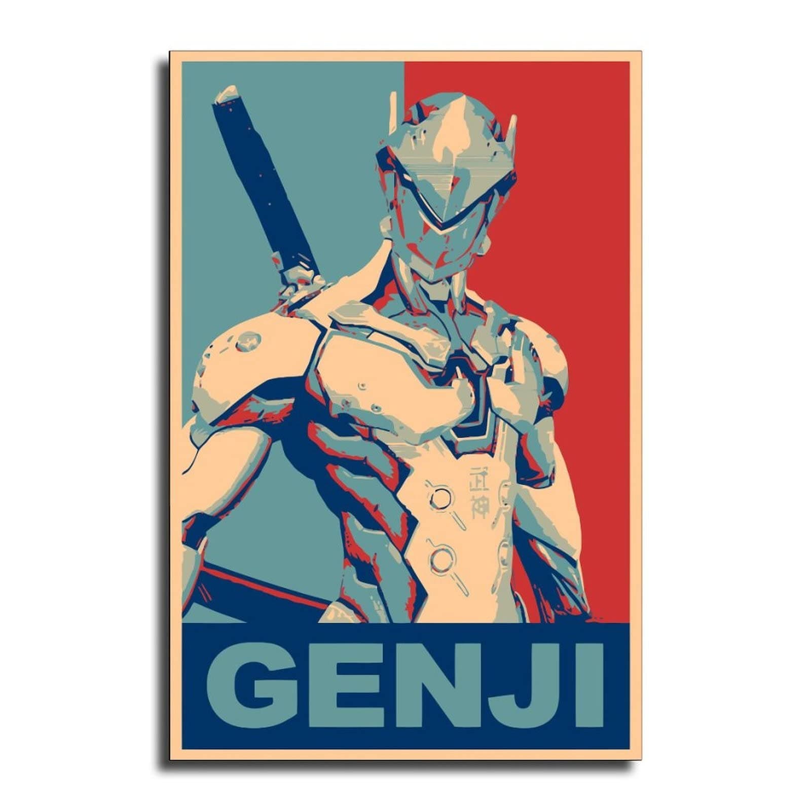 ZNOZNO Overwatch Genji Poster Decorative Painting Canvas Wall Art Living Room Posters Bedroom Painting 12x18inch(30x45cm)