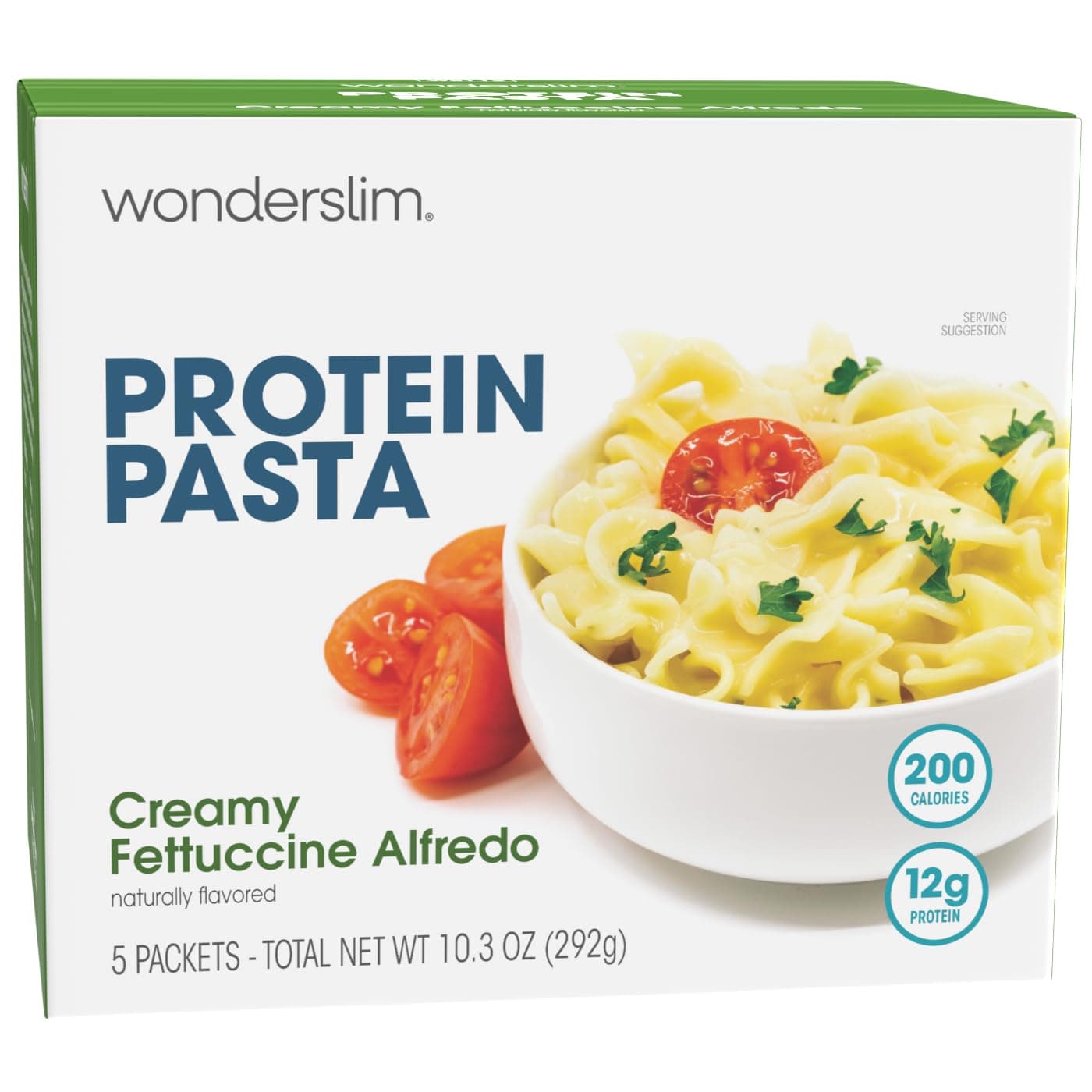 WonderSlim Protein Pasta, Creamy Fettuccini Alfredo, 12g Protein, 200 Calories (5ct)