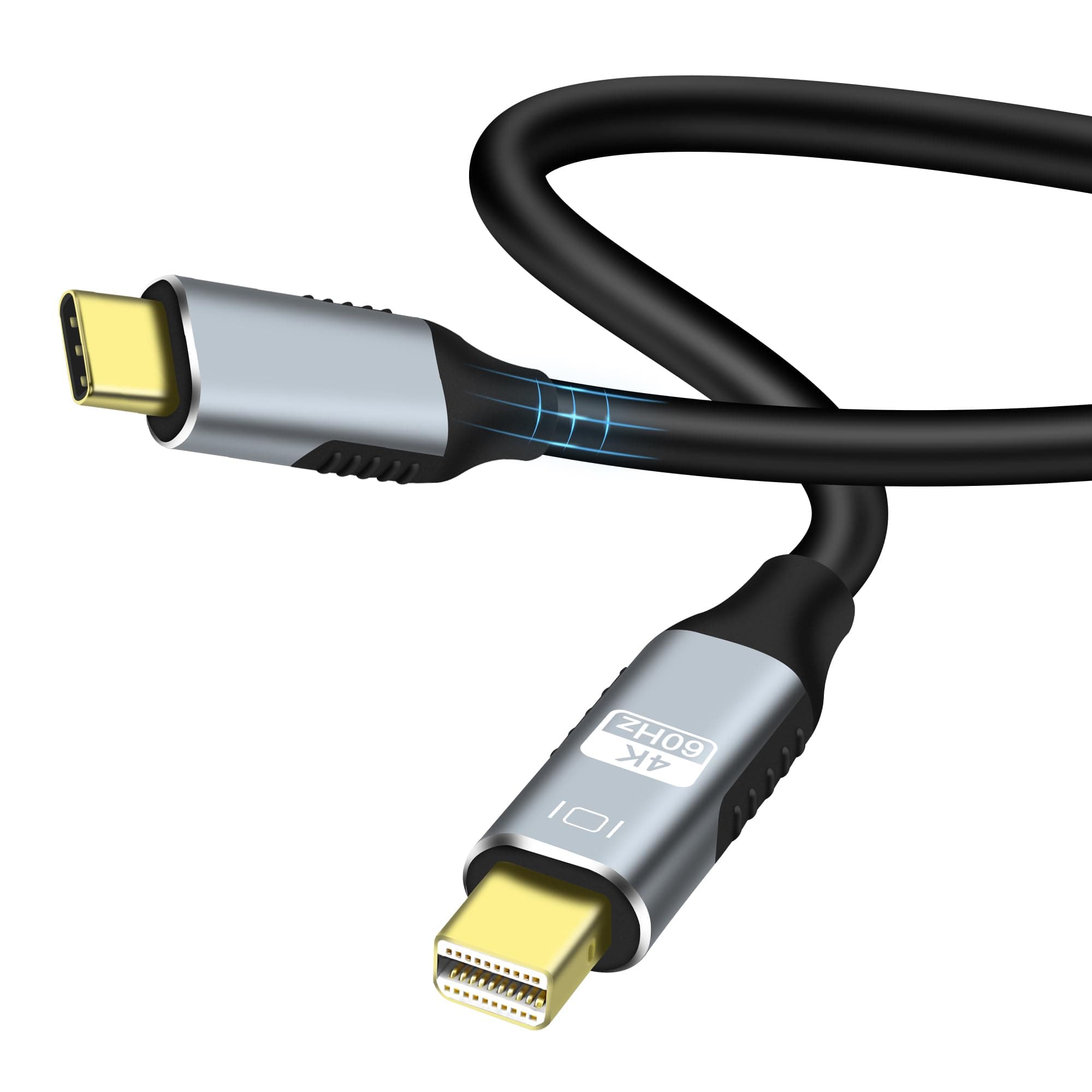 MEIRIYFA 1.8m USB Type C to Mini DisplayPort 4K Monitor Cable, USB 3.1 Type C Male to Mini DP Male, Supports 4K@60Hz, Compatible with USB C Laptops and DP Mode USB-C Phones/Tablets