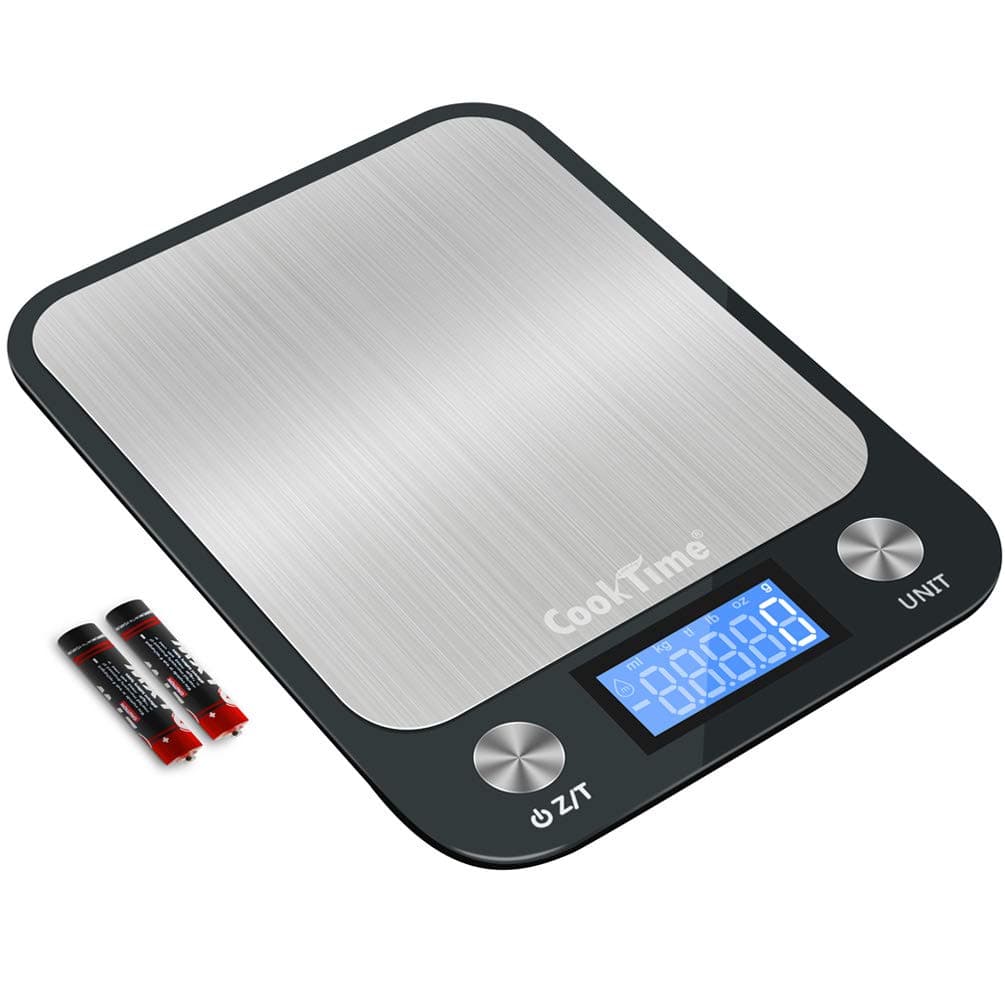 Digital Kitchen/Food Scale Grams and Ounces - Ultra Slim/Multifunction/Tare Function Kitchen Weight Scales for Cooking & Baking - 22lb/10kg Capacity,0.04oz/1g(Batteries Included)