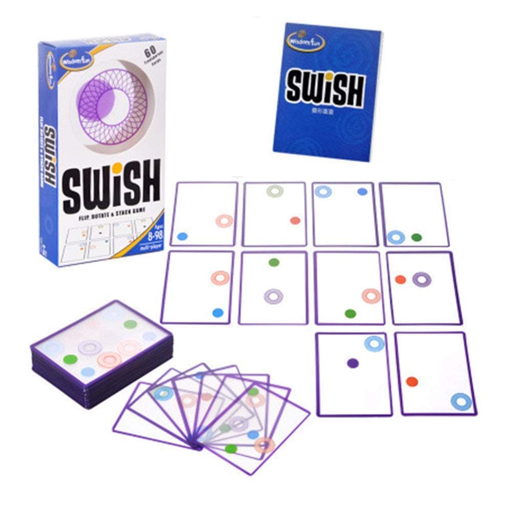 TourKing Card Games for Kids Transparent Card Game Family Game Fun Party Game Swish Cards Think Visual Spatial Challenge Train Brain