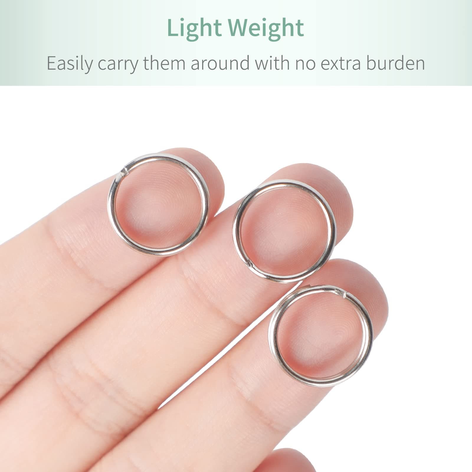 Uniclife 100 PCS 15mm Small Key Rings Bulk Split Keychain Jump Rings for DIY Arts Crafts Jewelry Making Keys Organization