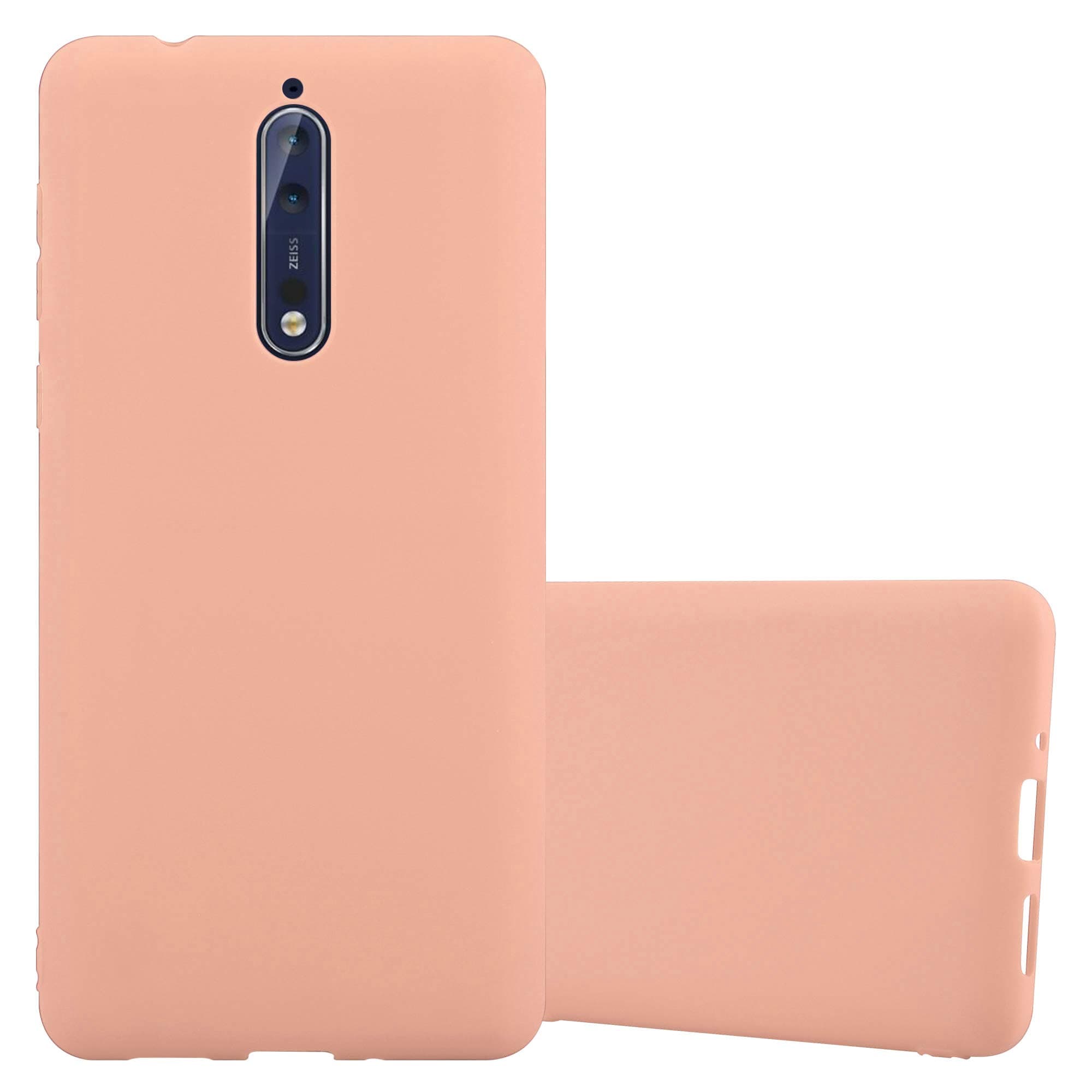 cadorabo Case works with Nokia 8 2017 in CANDY PINK - Shockproof and Scratch Resistant TPU Silicone Cover - Ultra Slim Protective Gel Shell Bumper Back Skin