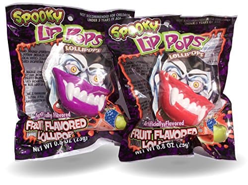 Spooky Lip Lollipop Suckers Wear As A Costume Accessory Double Pack 23g