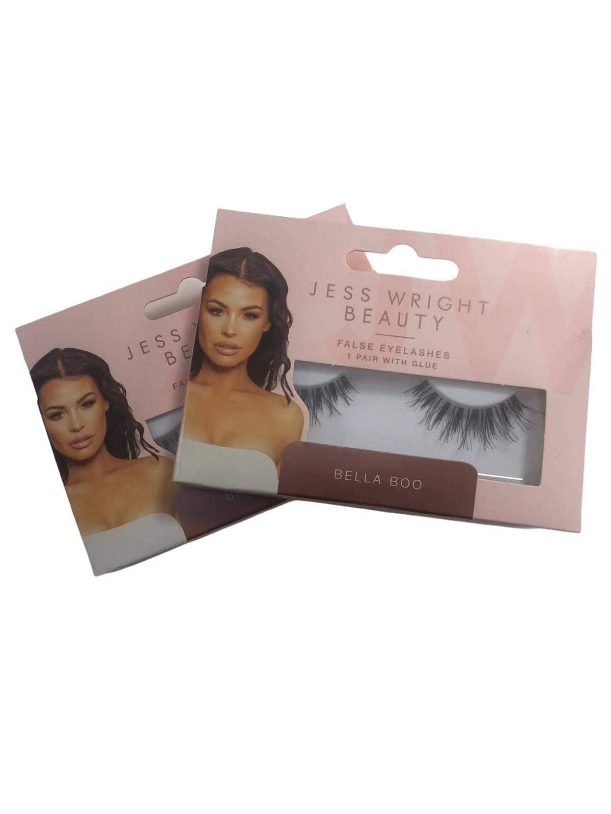 Jess Wright False Eye Lashes - Full Volume Long Thick Glamorous Dramatic Natural Wispy 2 Sets (Bella Boo - 2 pack)