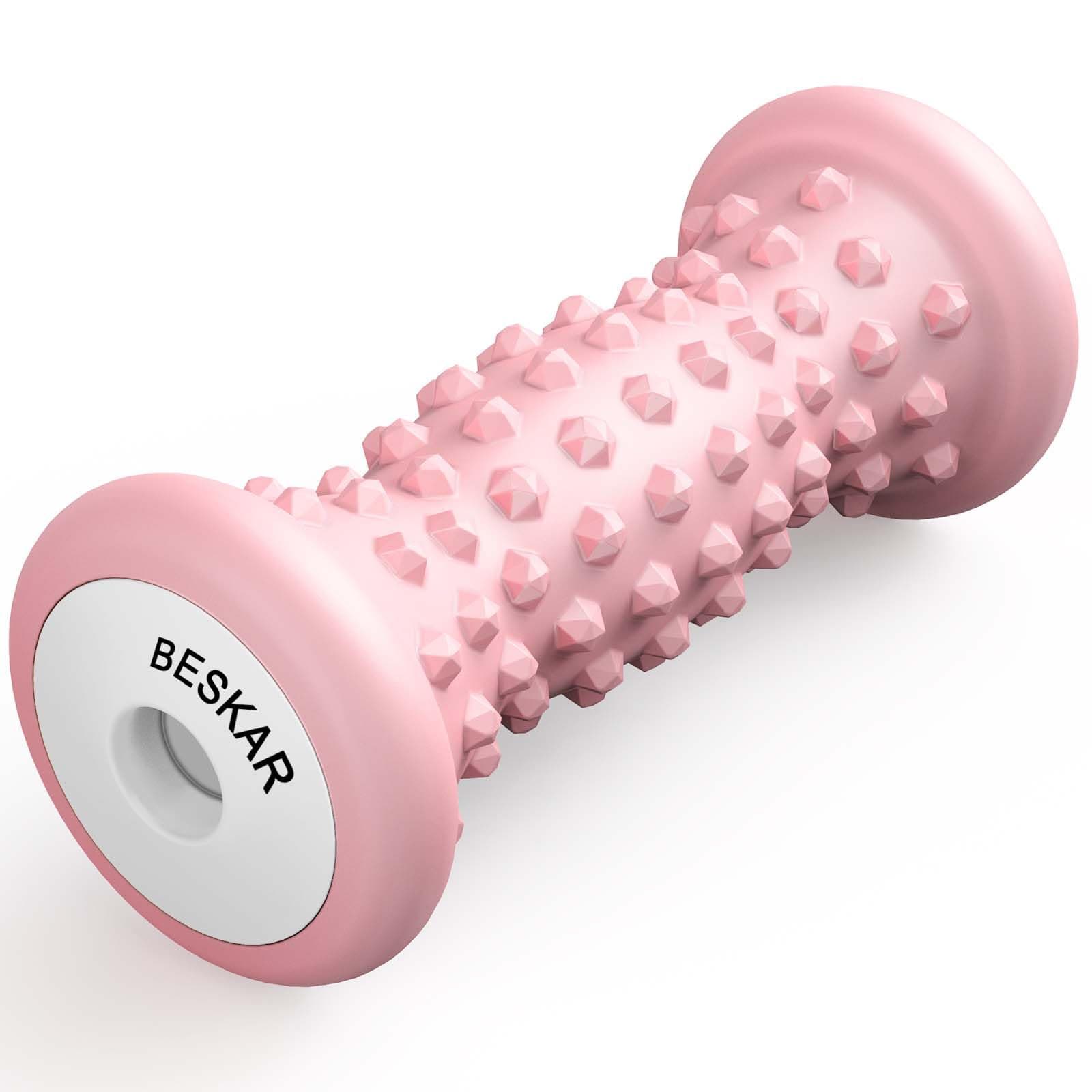 BESKAR Foot Massager for Plantar Fasciitis Relief, Deep Tissue Muscle Massager Roller for Foot Arch Pain, Heel Spur Pain, Stress Relief, Neuropathy, Reflexology Tool (Pink)