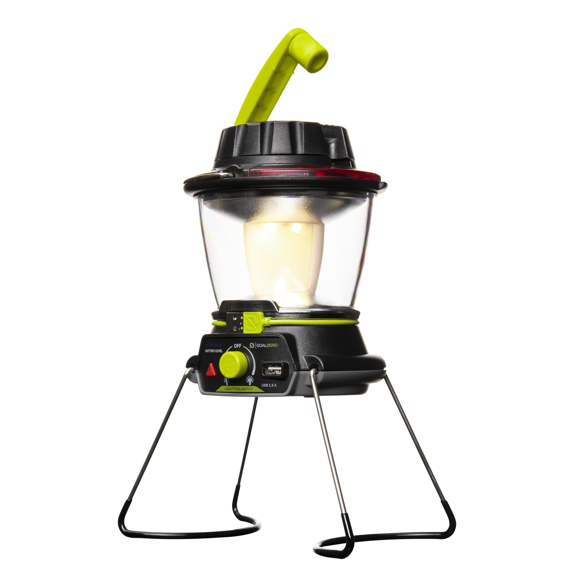 Goal Zero Lighthouse 600 Camping Lantern, Solar Lantern 600 Lumens LED Lantern. Solar Outdoor Lantern Perfect for Camping Gear, Camping Accessories. USB Light Rechargeable Lantern Built-In Hand Crank.