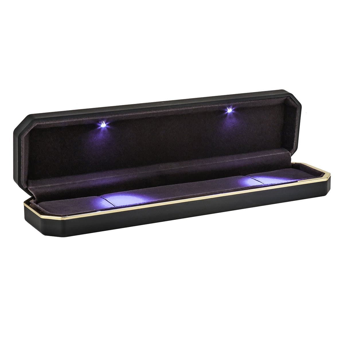 HOUSWEETYLiangGui Necklace/Bracelet/Watch Gift Box, Jewelry Presentation Display Case with LED Light Black
