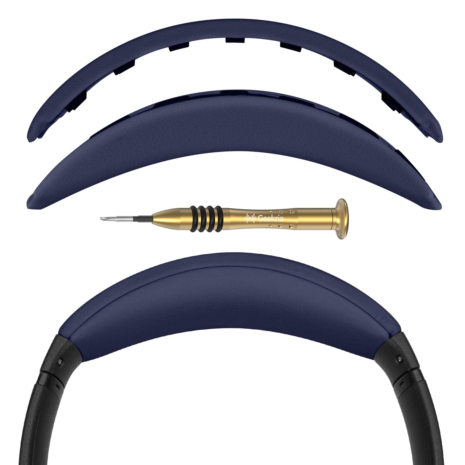 Geekria Headband Pad Compatible with Bose QuietComfort 35 ii Gaming, QC35II/ QC35/ QC45/ QCSE Headphones, Replacement Band Repair Part (Dark Blue)