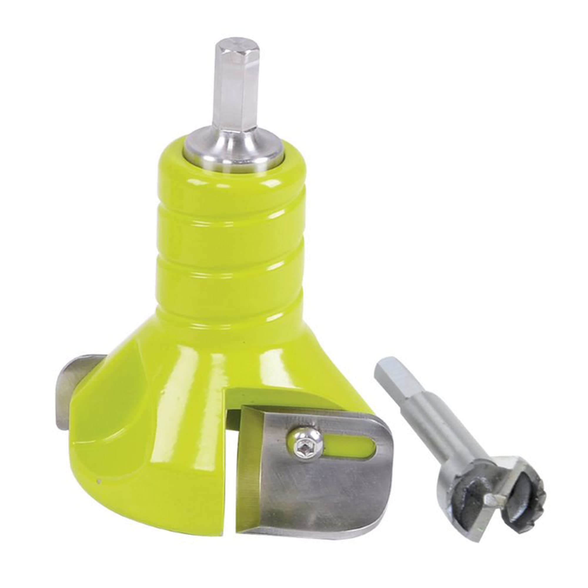 Timber Tuff TMC-02TCFB Durable 1 Inch Powder Coated Aluminum Twin Blade Tenon Cutter with Forstner Bit for 0.50 Inch or Larger Drills, Green