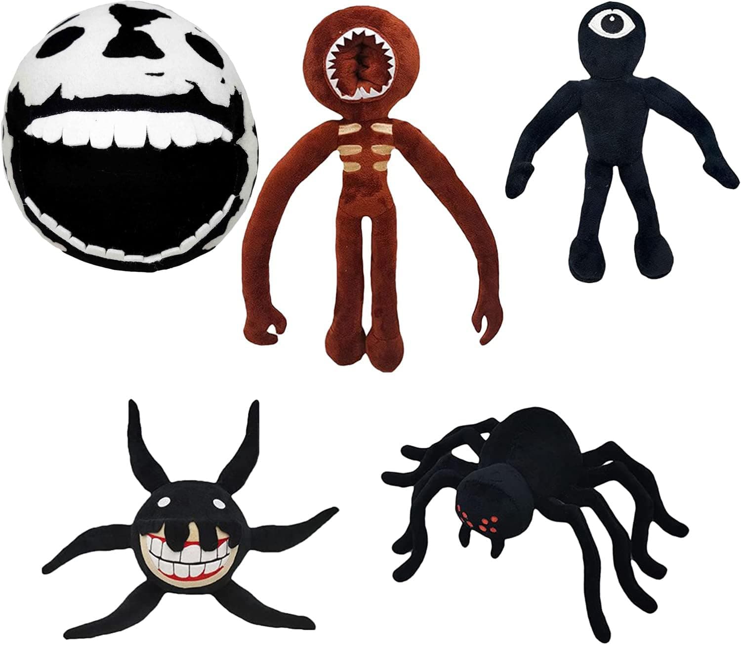 PERFAMI 5Pcs Doors Plushies Gift for Game Fans Seek Figure Screech Timothy Spide Rush Plush Stuffed Animals Figure Screech Party Gift