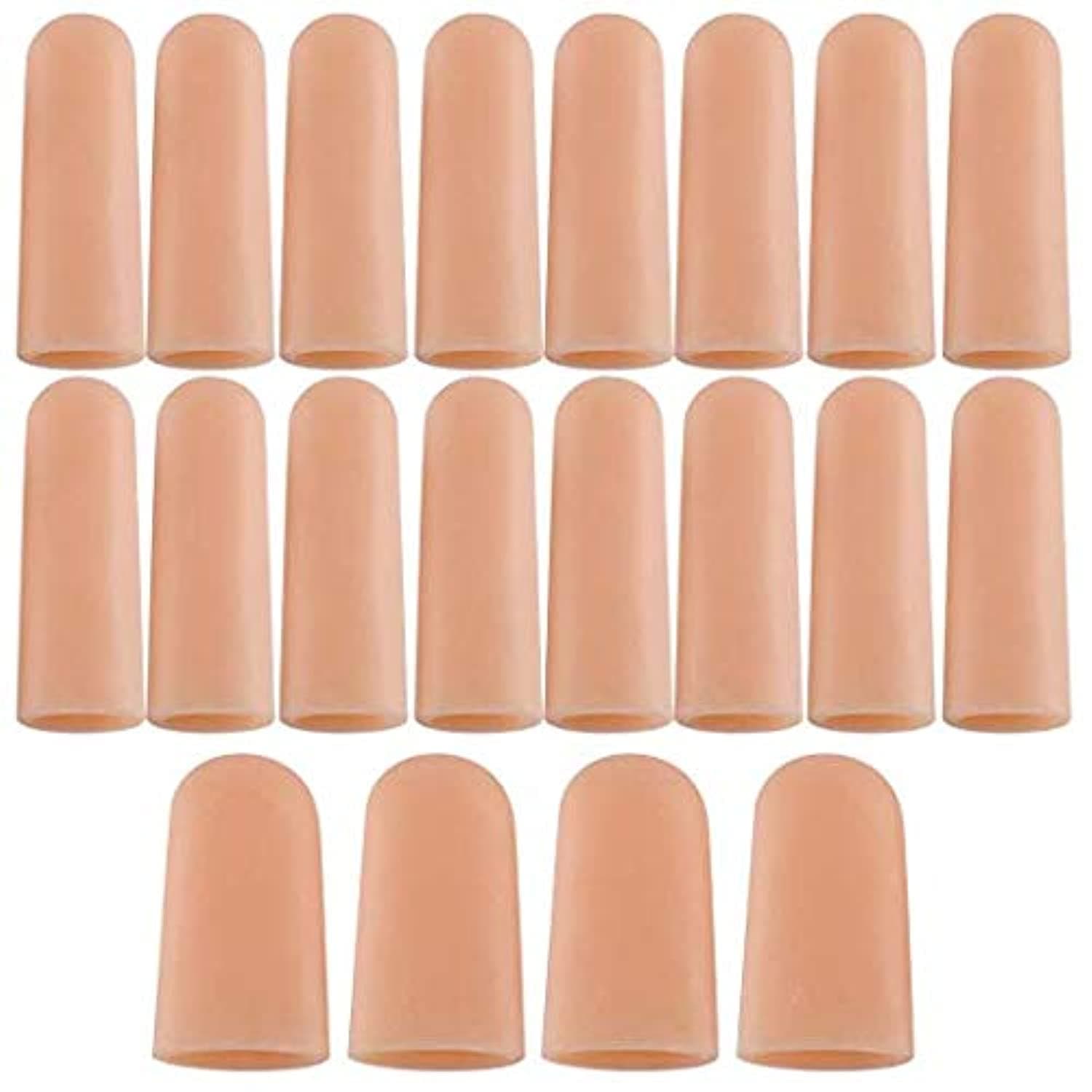 ANCIRS 20 PCS Finger Support Protector Gloves, Finger Cots/Covers - Different Sizes Silicone Fingertips for Hands Cracking, Eczema Skin