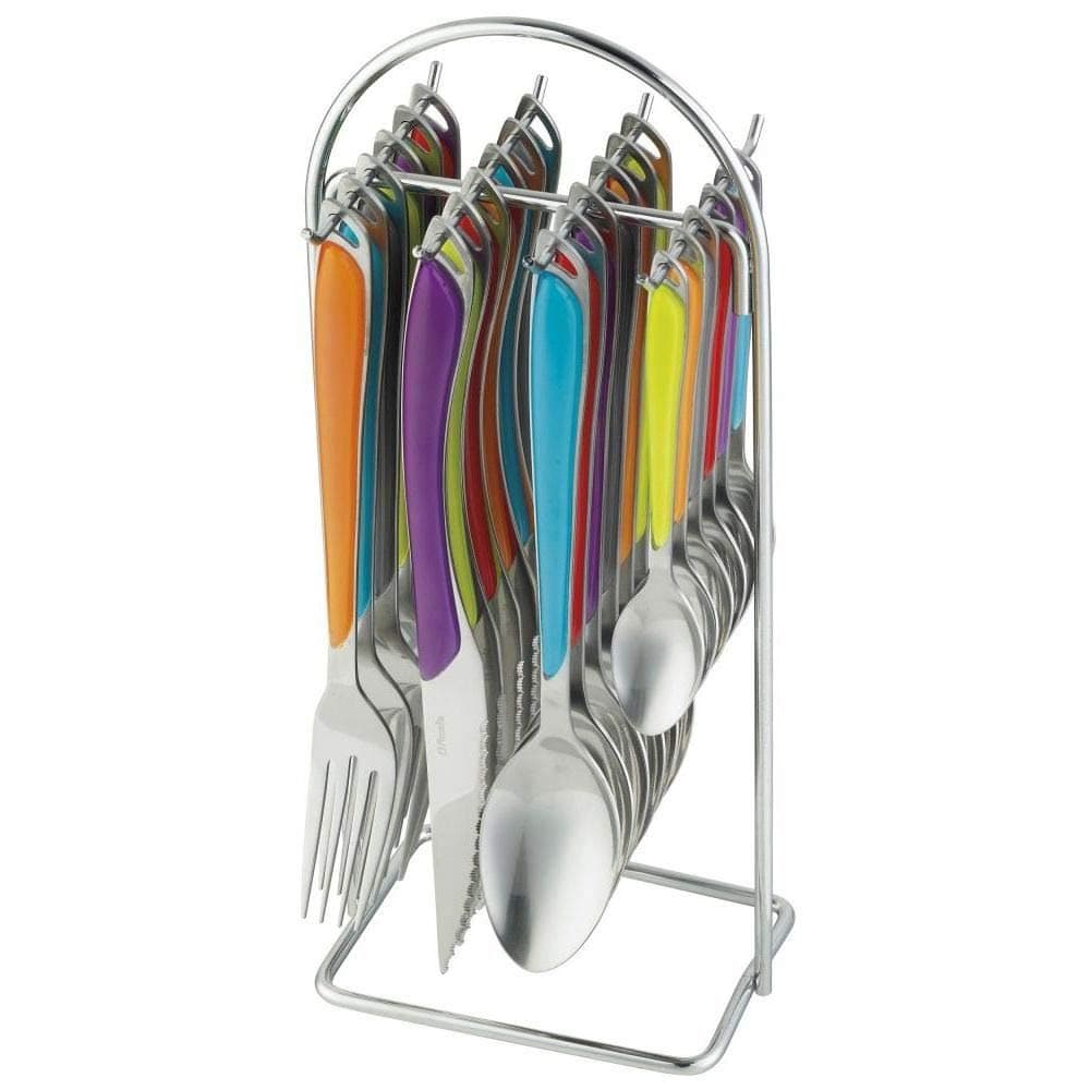 Amefa Eclat Kaleidoscope 24 Piece Hanging Cutlery Set - Multicoloured Handles