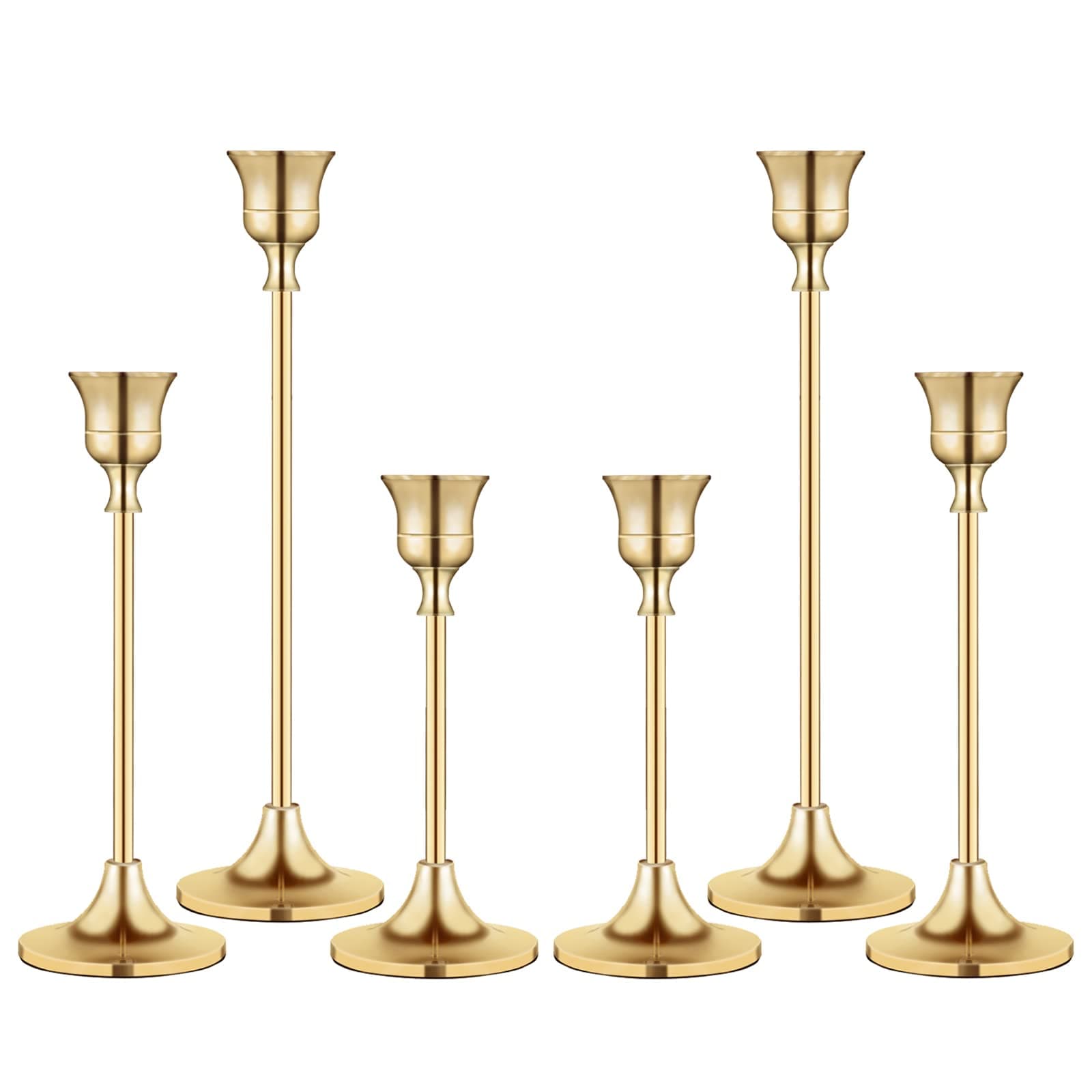 Candlestick Holders,Taper Candle Holder for Candlesticks Gold Brass Vintage Candle Stick Candle Holders Candelabra Candle Holder for Fireplace Party Dining Home