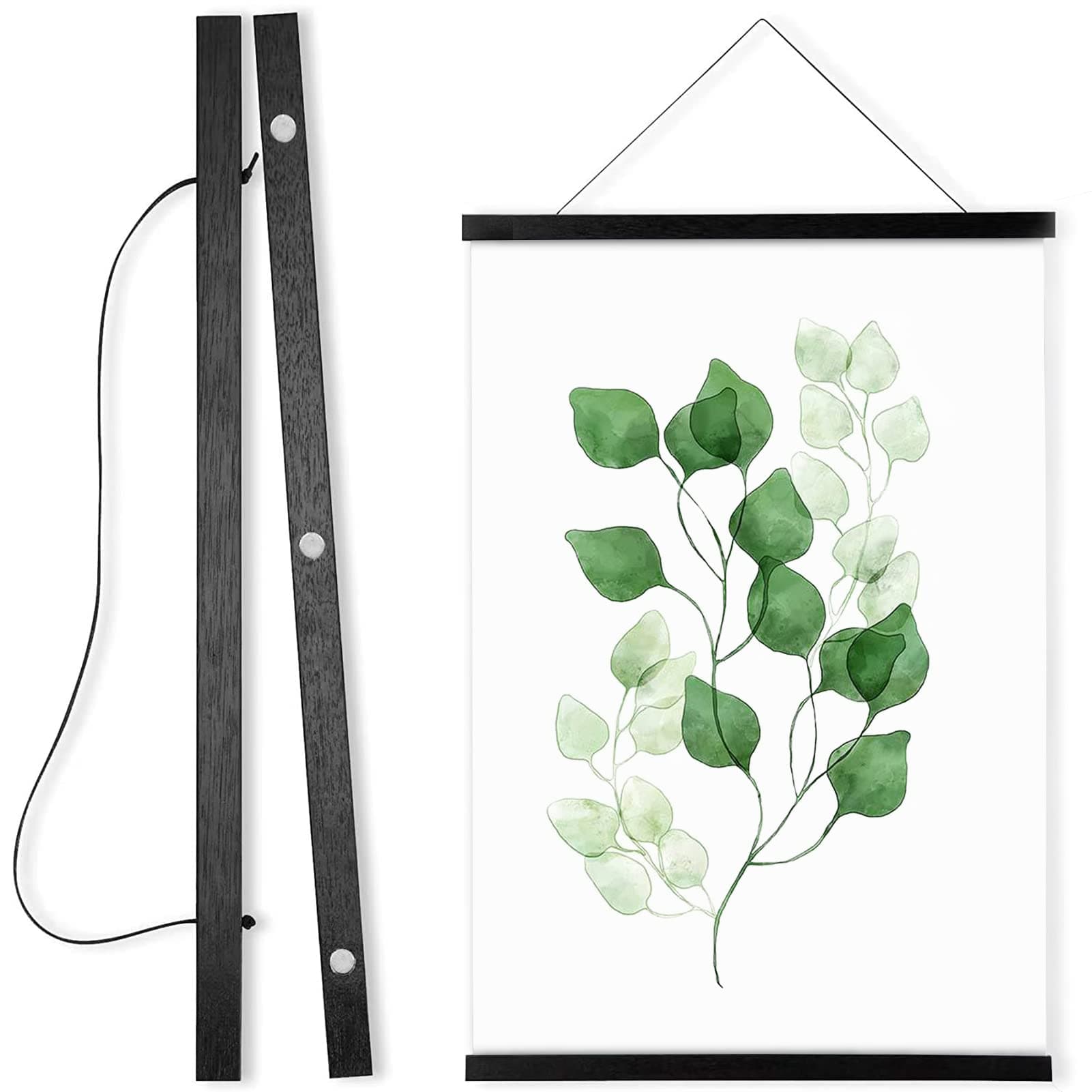 WITCOLOR Magnetic Poster Hanger Frame, 8x10 8x12 8x20 Black Poster Frames Wood Wooden Magnet Hanging Kit for Walls Print Poster Canvas Artwork Diamond Painting