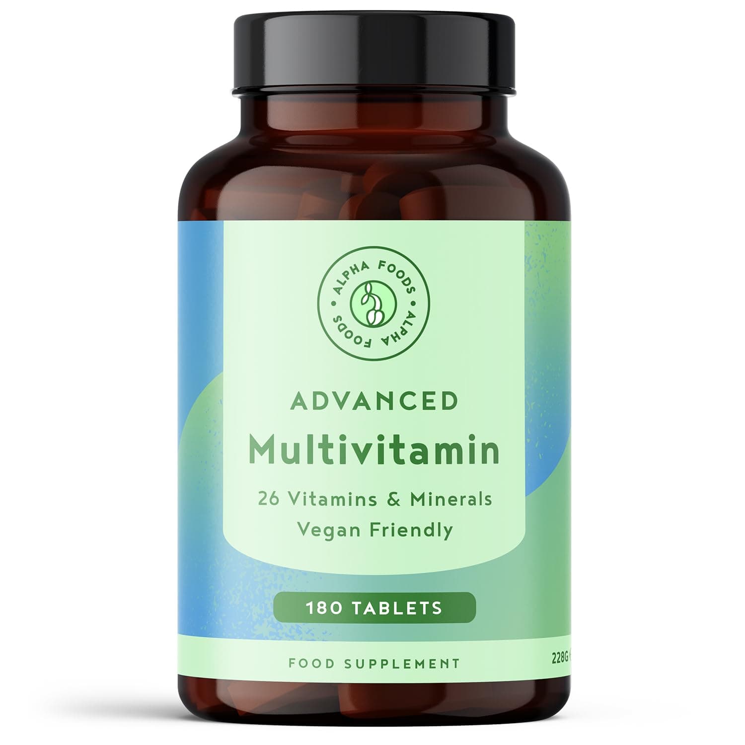 Multivitamins & Minerals - 180 Vegan Multivitamin Tablets for Men and Women - 26 Essential Active Vitamins & Minerals with Vitamin D, B12, VIT C, Magnesium and Zinc - Made in The UK - Alpha Foods