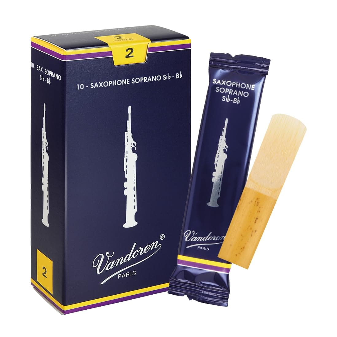 Traditional Soprano Saxophone Reeds - Box of 10 - Strength 2
