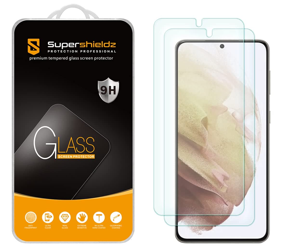 (2 Pack) Supershieldz Designed for Samsung Galaxy S21 FE 5G Tempered Glass Screen Protector, Anti Scratch, Bubble Free