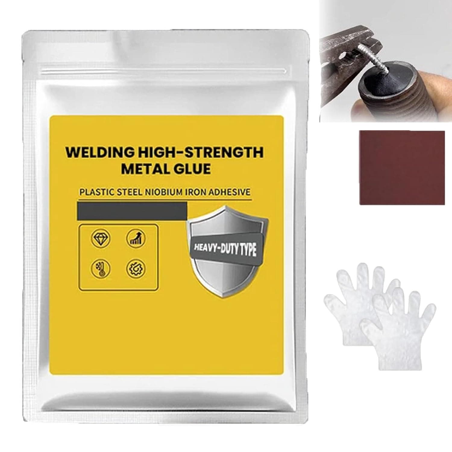 Welding High-Strength Metal Glue, High-Temperature Heat Resistant Epoxy Glue for Welding Steel, Aluminum (Grey)