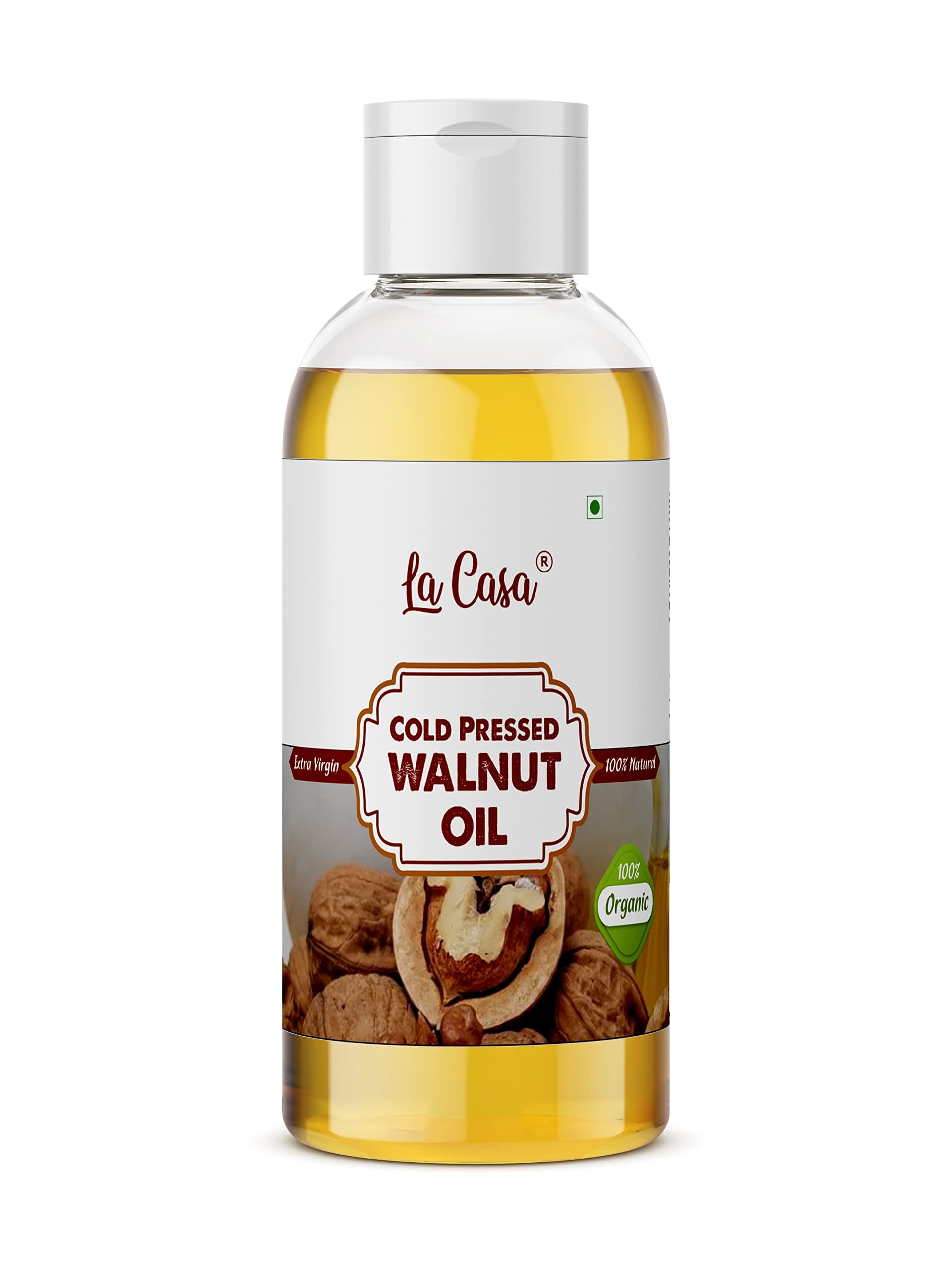 La Casa Cold Pressed Walnut Oil | For Hair Skin & Thyroid Massage | Edible | 100% Pure and Virgin Grade | 200ml |
