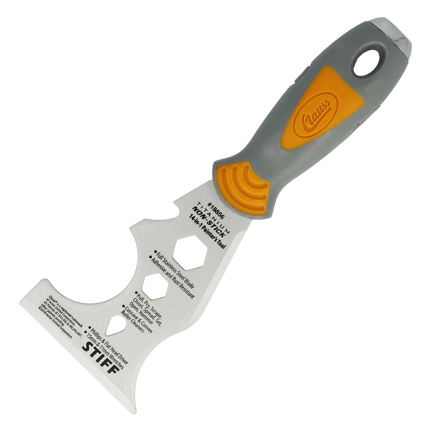 Clauss 18856 14-in-1 Titanium Non-Stick Painter's Tool with Philip's and Flat-Head Driver