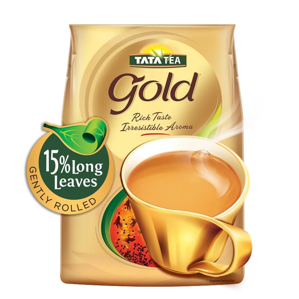 Tea Gold, Assam teas with Gently Rolled Aromatic Long Leaves, Rich & Aromatic Chai, Black Tea, 1.5kg