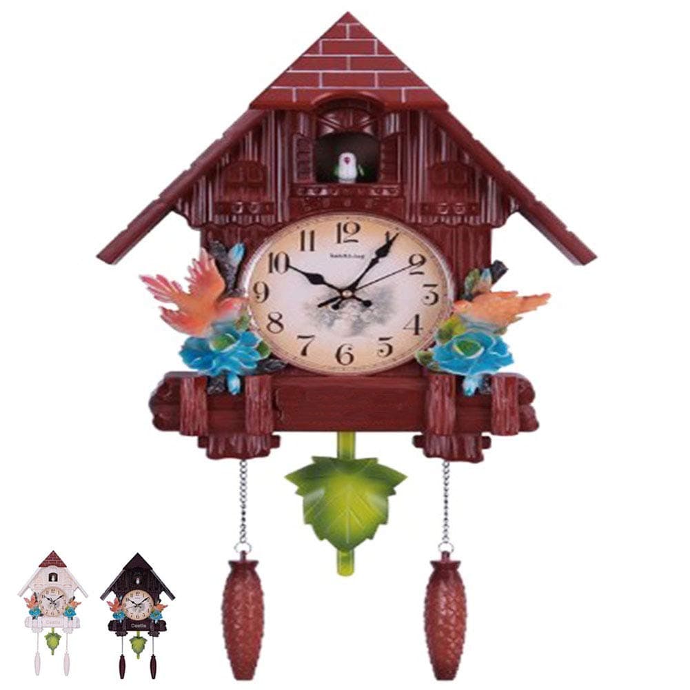 Vivid Large Cuckoo Clock Wall Cuckoo Clock, Cuckoo Clock Movement Chalet-Style, Authentic Black Forest Cuckoo Clock, 17 Inch(Mute),B